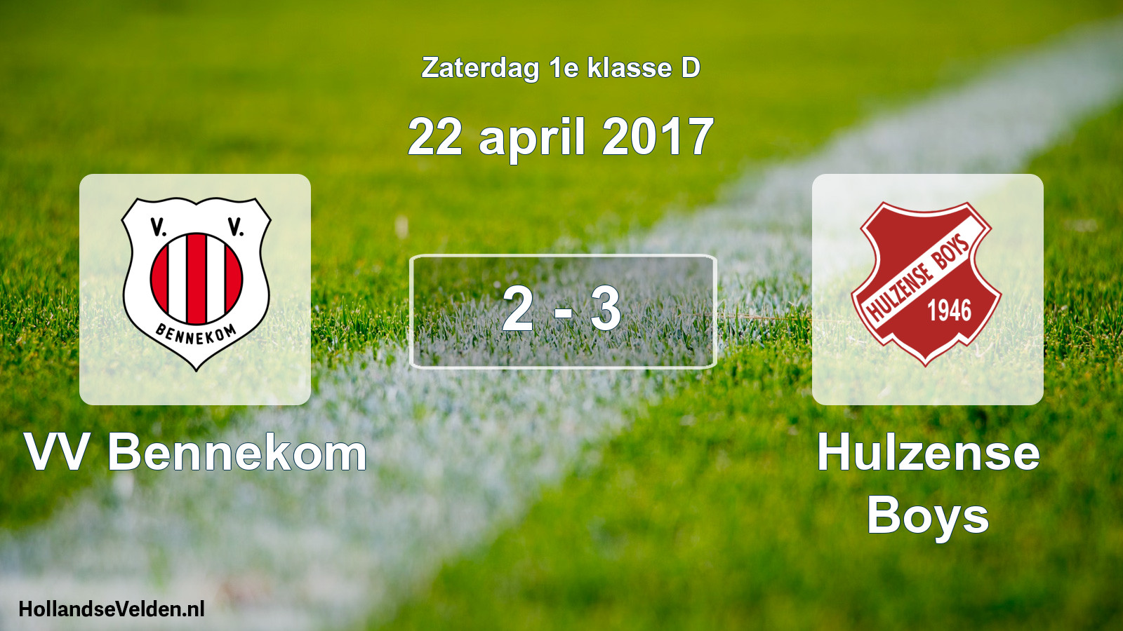 Total number of matches played: VV Bennekom - Hulzense Boys 2 - 3 (22 April 2017)
