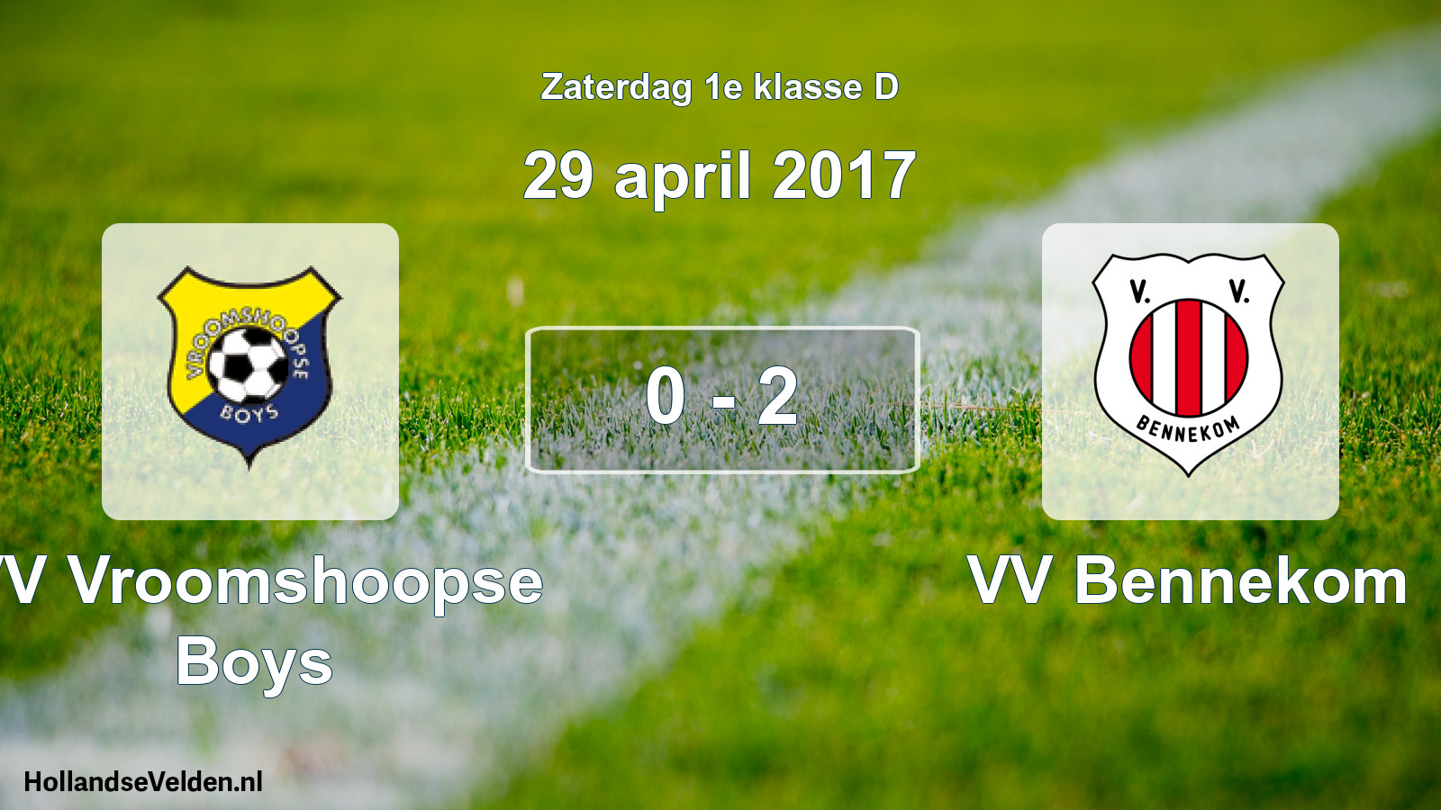 Total number of matches played: VV Vroomshoopse Boys - VV Bennekom 0 - 2 (29 April 2017)