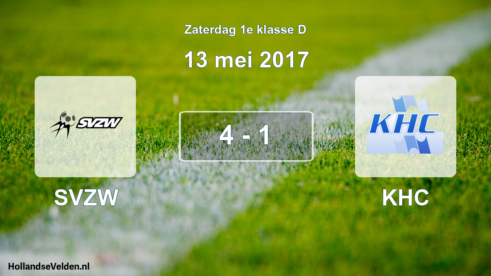 Total number of matches played: SVZW - KHC 4 - 1 (13 May 2017)