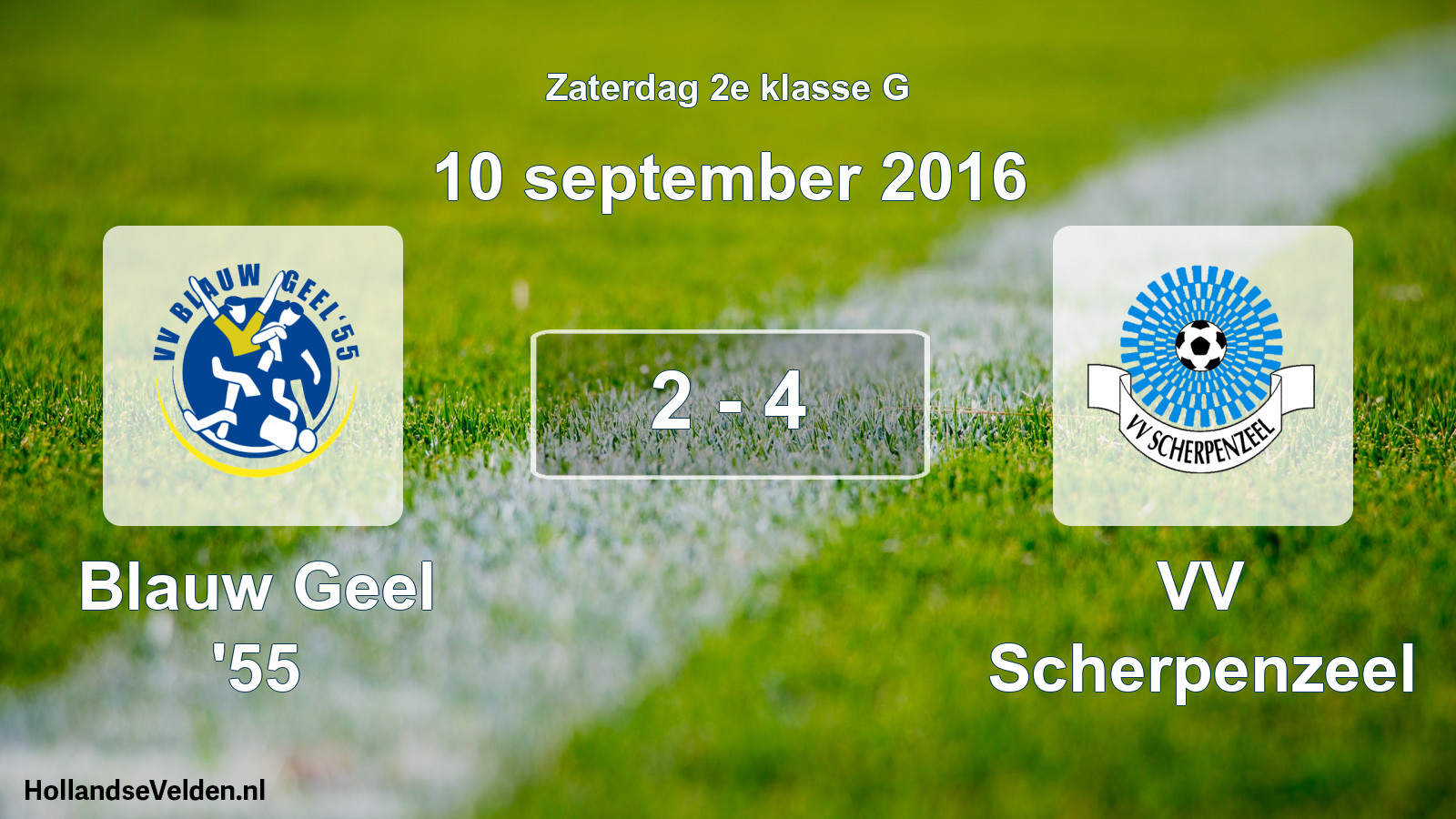 Total number of matches played: Blauw Geel '55 - VV Scherpenzeel 2 - 4 (10 September 2016)