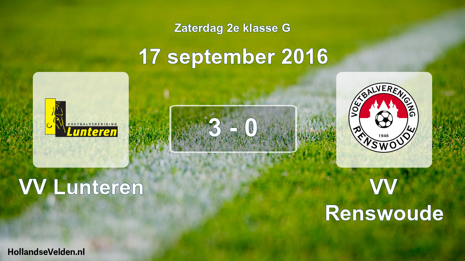 Total number of matches played: VV Lunteren - VV Renswoude 3 - 0 (17 September 2016)