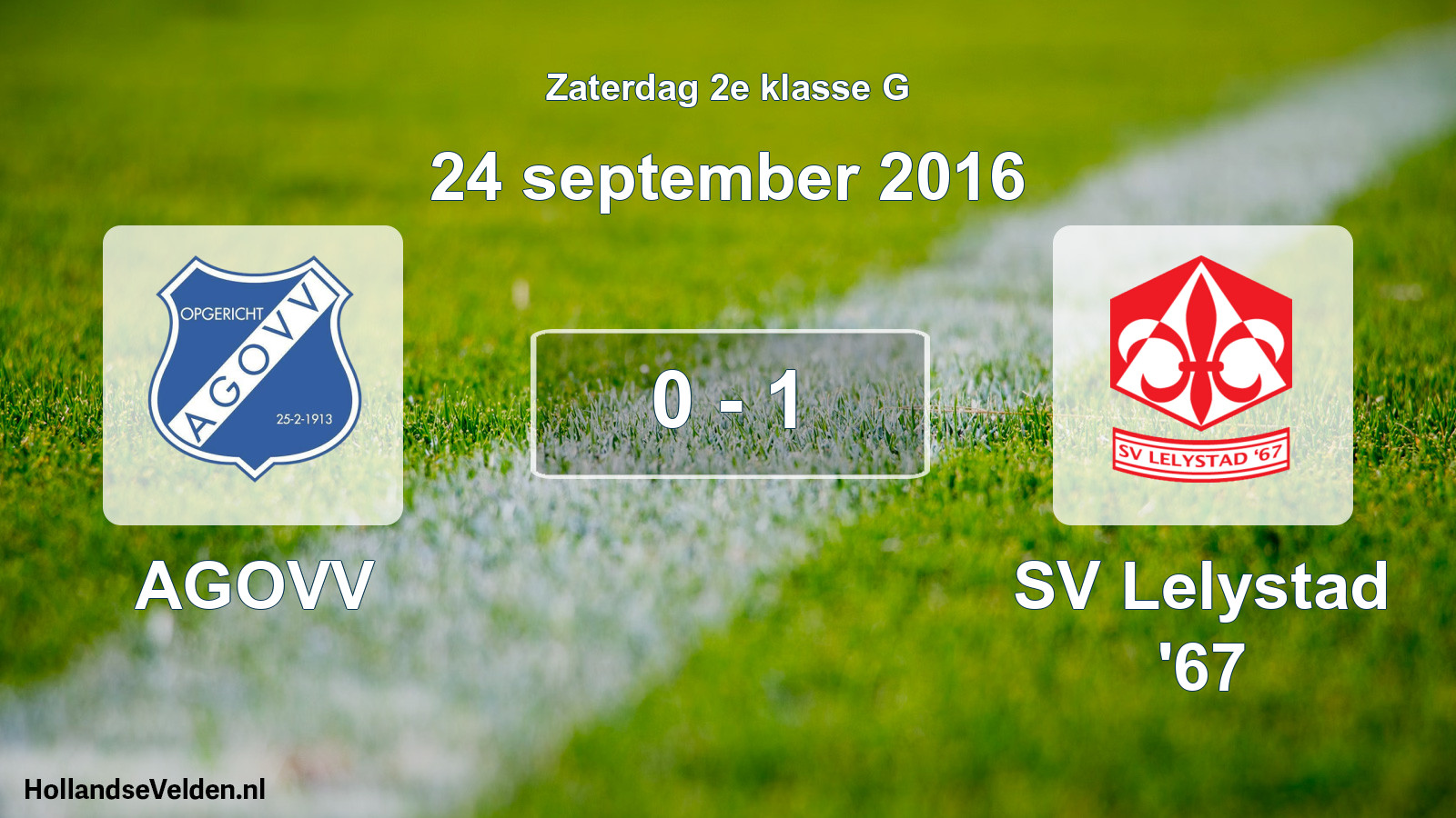 Total number of matches played: AGOVV - SV Lelystad '67 0 - 1 (24 September 2016)