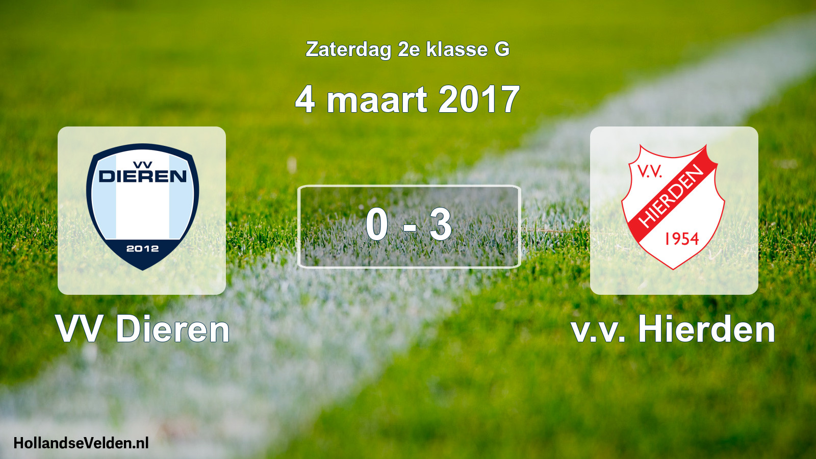 Total number of matches played: VV Dieren - v.v. Hierden 0 - 3 (4 March 2017)
