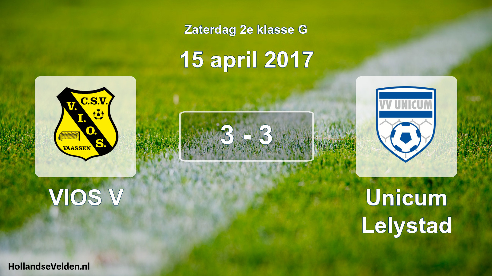 Total number of matches played: VIOS V - Unicum Lelystad 3 - 3 (15 April 2017)