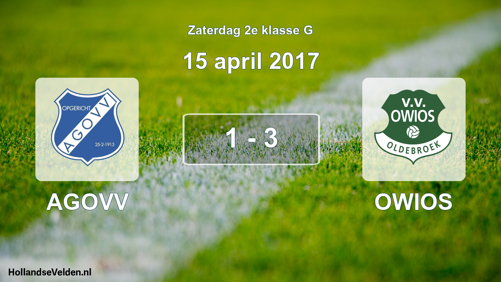 Total number of matches played: AGOVV - OWIOS 1 - 3 (15 April 2017)