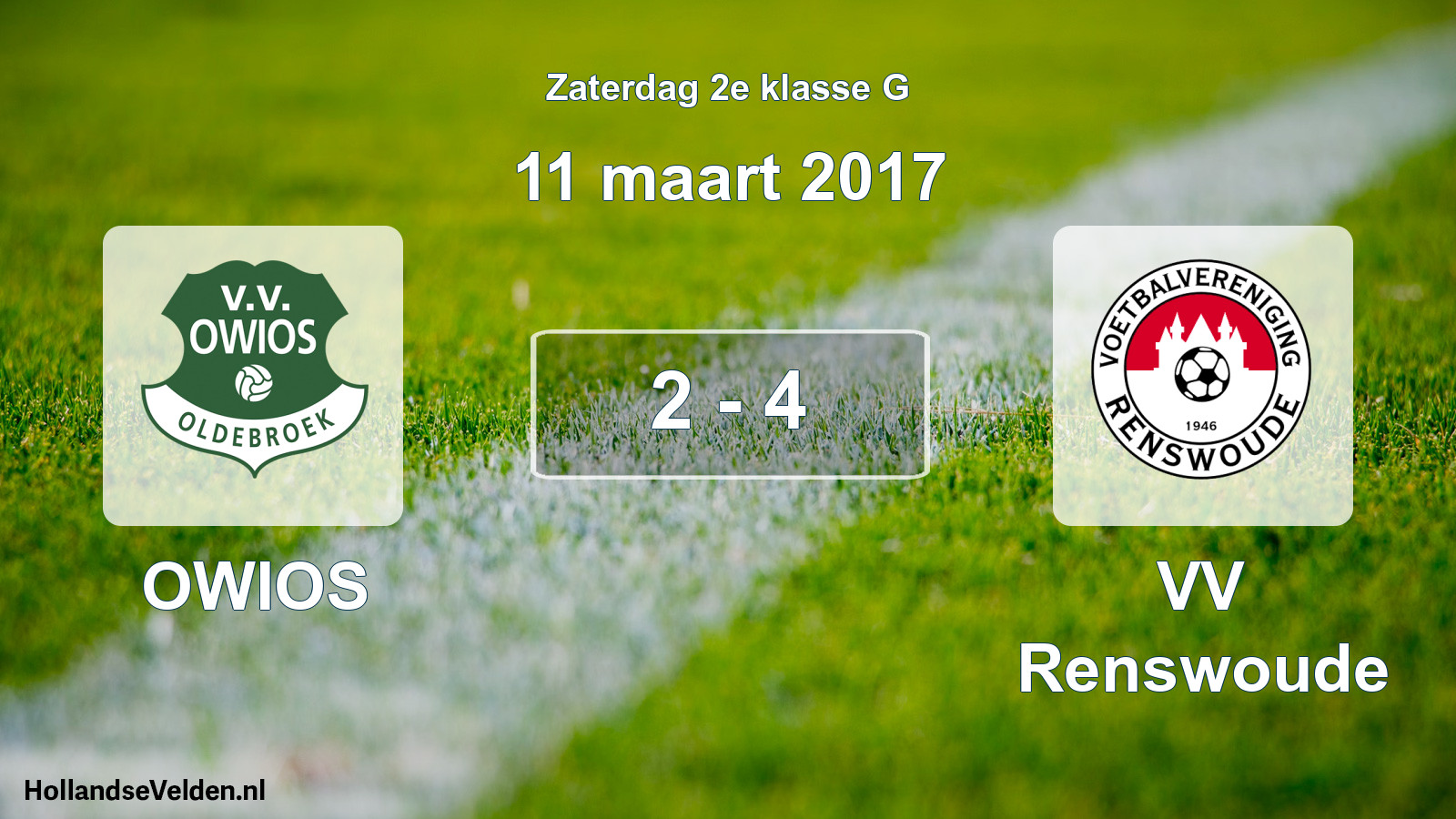 Total number of matches played: OWIOS - VV Renswoude 2 - 4 (11 March 2017)