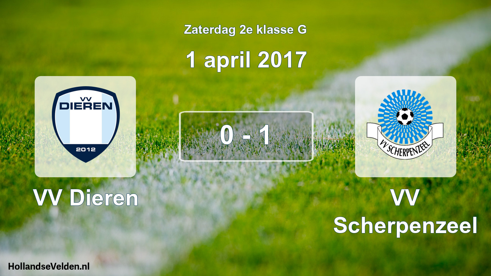 Total number of matches played: VV Dieren - VV Scherpenzeel 0 - 1 (1 April 2017)