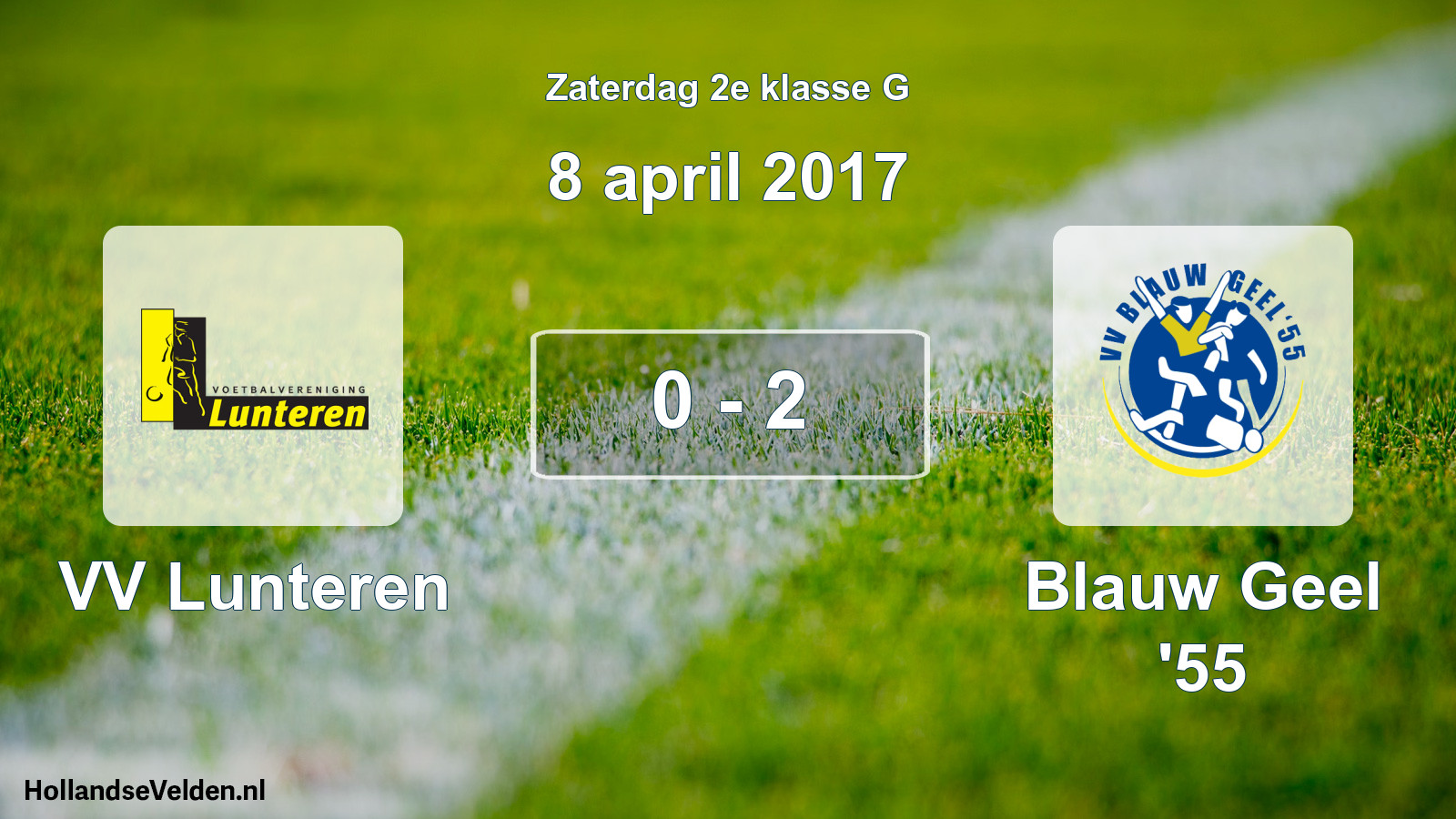 Total number of matches played: VV Lunteren - Blauw Geel '55 0 - 2 (8 April 2017)