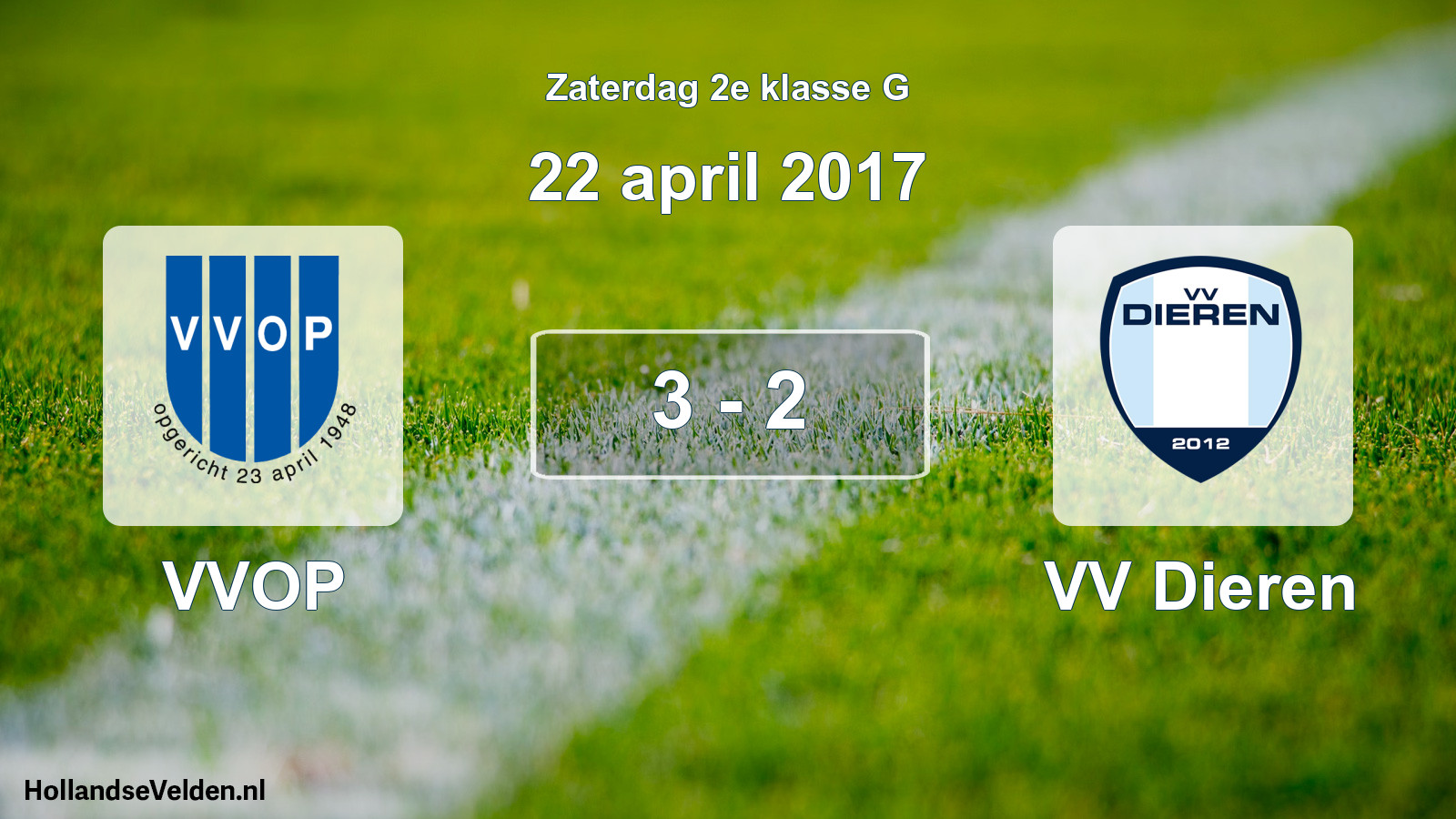 Total number of matches played: VVOP - VV Dieren 3 - 2 (22 April 2017)