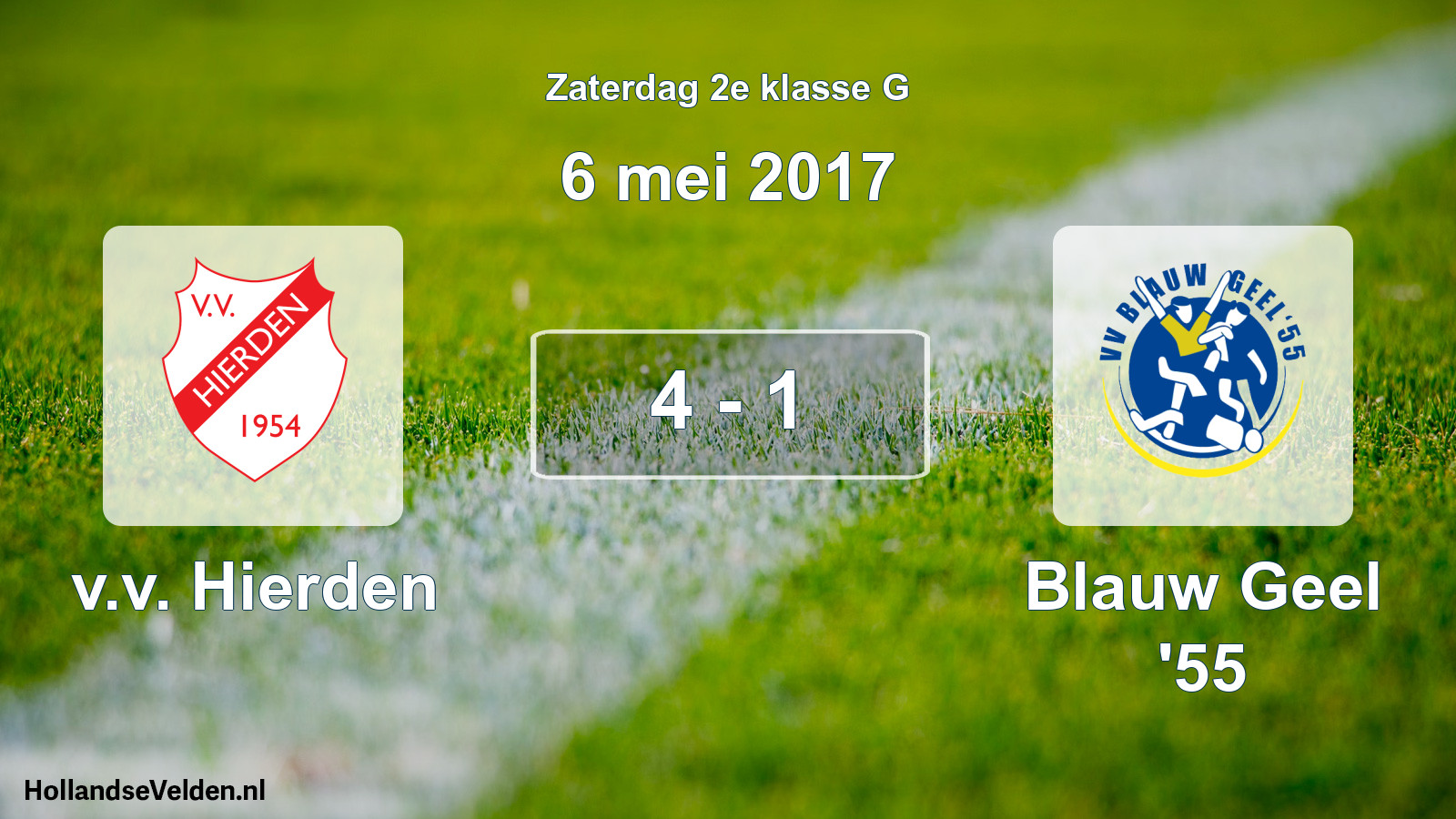 Total number of matches played: v.v. Hierden - Blauw Geel '55 4 - 1 (6 May 2017)