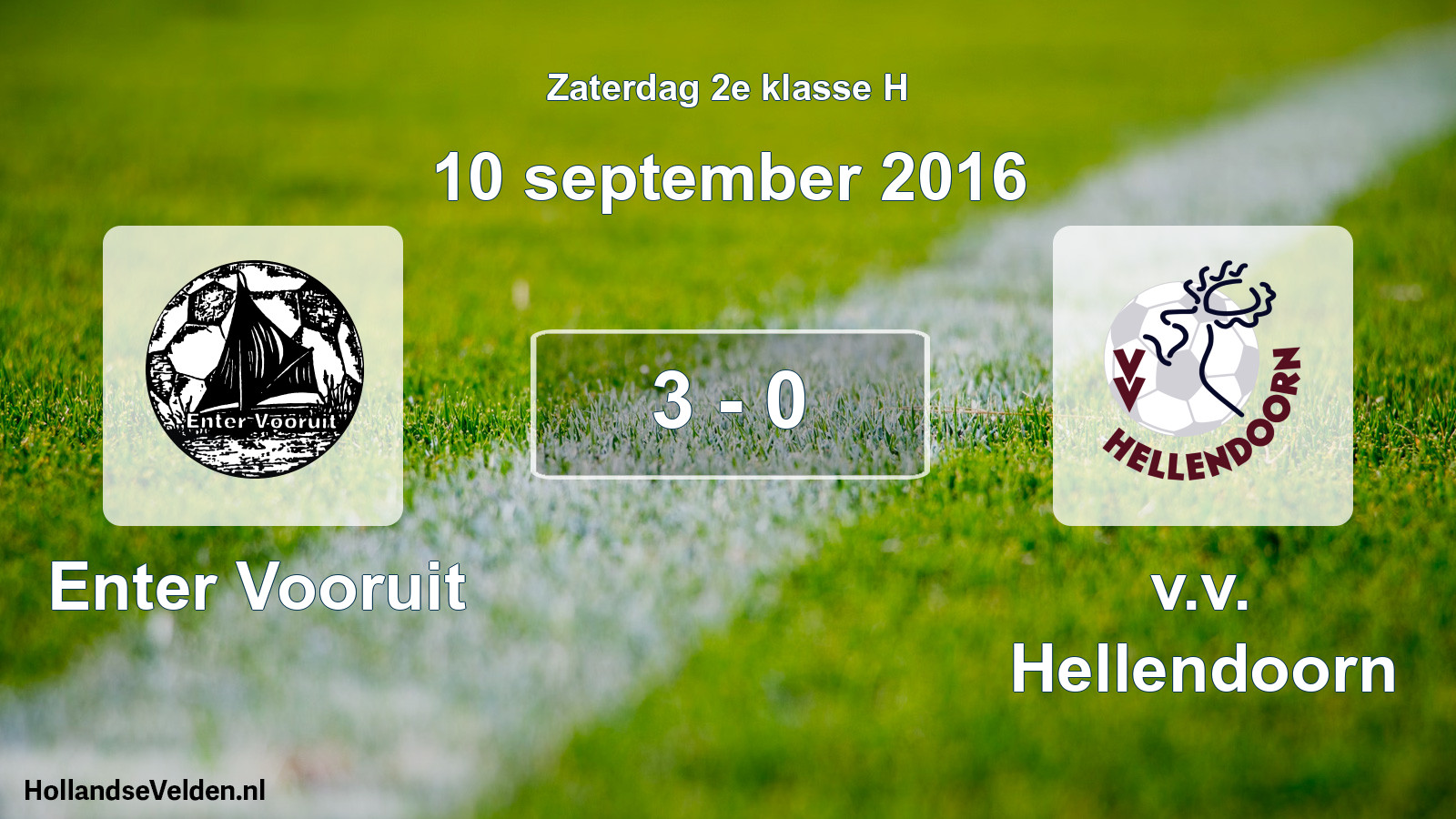 Total number of matches played: Enter Vooruit - v.v. Hellendoorn 3 - 0 (10 September 2016)
