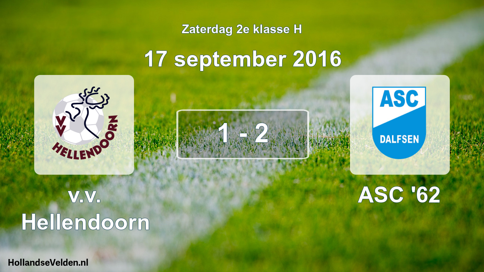 Total number of matches played: v.v. Hellendoorn - ASC '62 1 - 2 (17 September 2016)