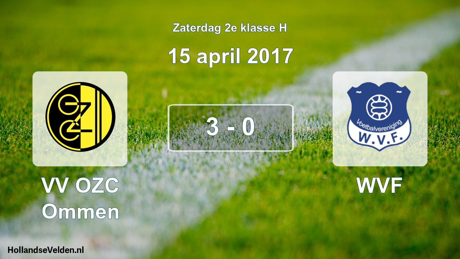Total number of matches played: VV OZC Ommen - WVF 3 - 0 (15 April 2017)