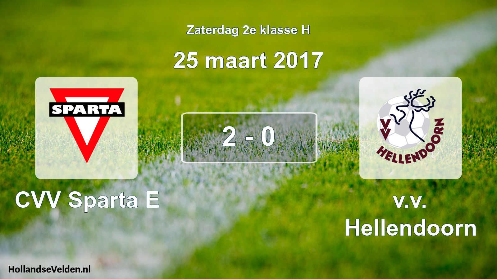 Total number of matches played: CVV Sparta E - v.v. Hellendoorn 2 - 0 (25 March 2017)