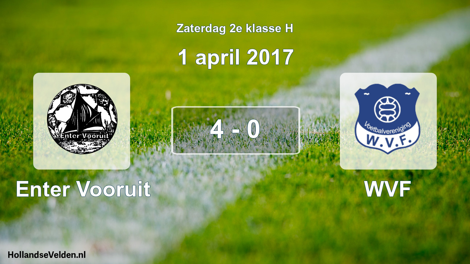 Total number of matches played: Enter Vooruit - WVF 4 - 0 (1 April 2017)