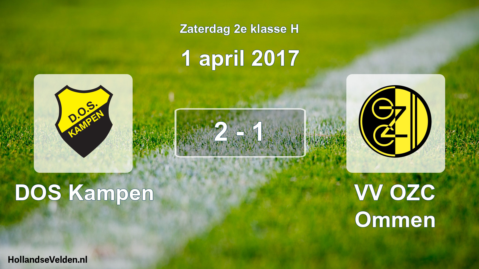 Total number of matches played: DOS Kampen - VV OZC Ommen 2 - 1 (1 April 2017)