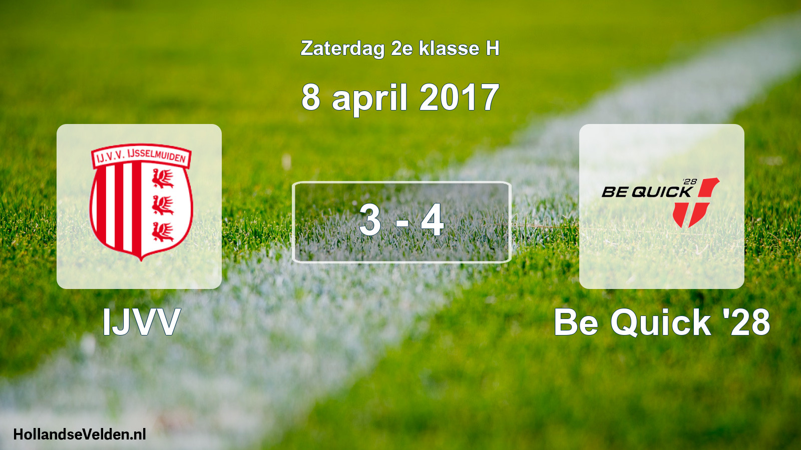 Total number of matches played: IJVV - Be Quick '28 3 - 4 (8 April 2017)