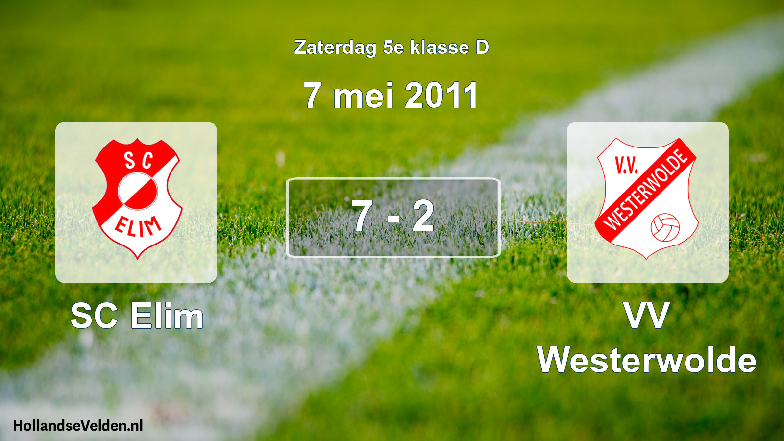 Total number of matches played: SC Elim - VV Westerwolde 7 - 2 (7 May 2011)