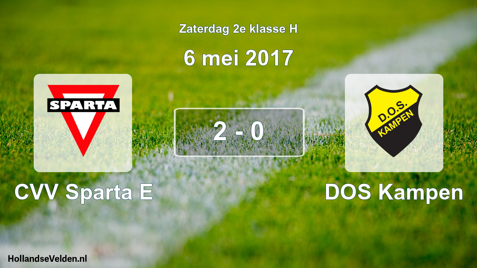 Total number of matches played: CVV Sparta E - DOS Kampen 2 - 0 (6 May 2017)