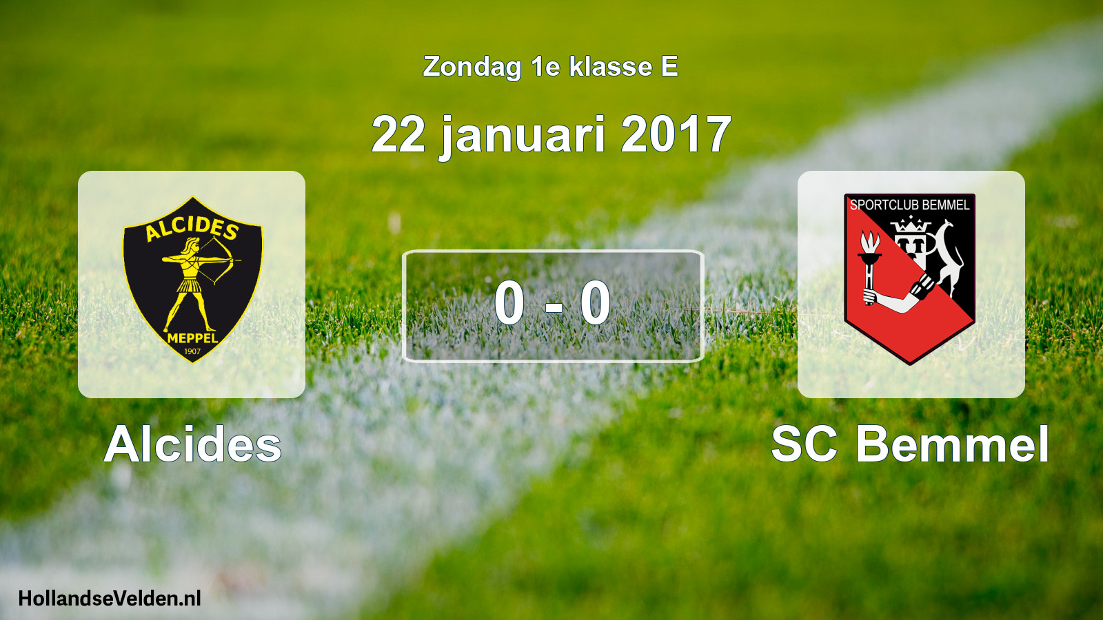Total number of matches played: Alcides - SC Bemmel 0 - 0 (22 January 2017)