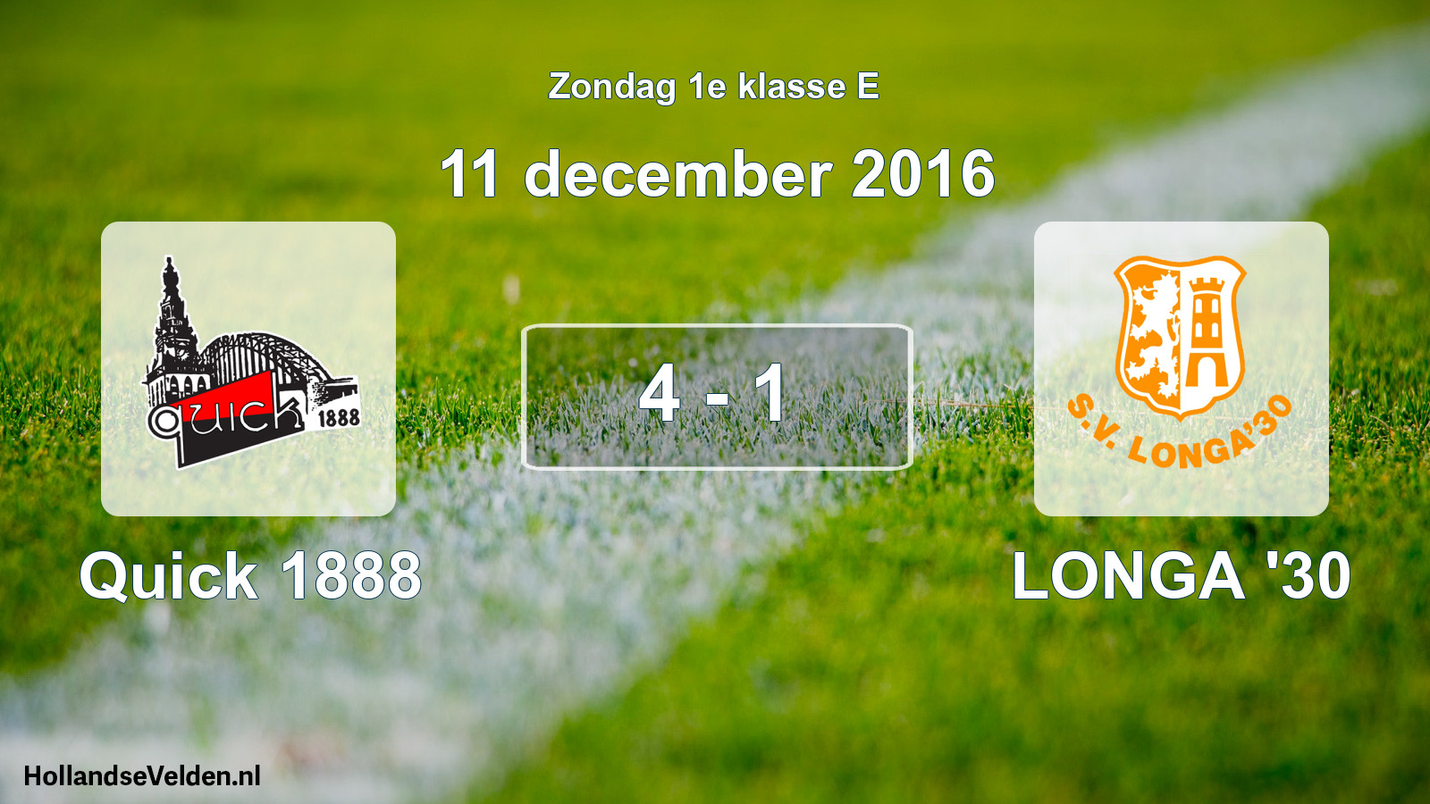 Total number of matches played: Quick 1888 - LONGA '30 4 - 1 (11 December 2016)