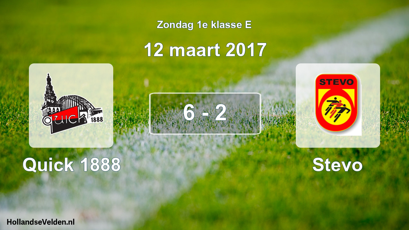 Total number of matches played: Quick 1888 - Stevo 6 - 2 (12 March 2017)