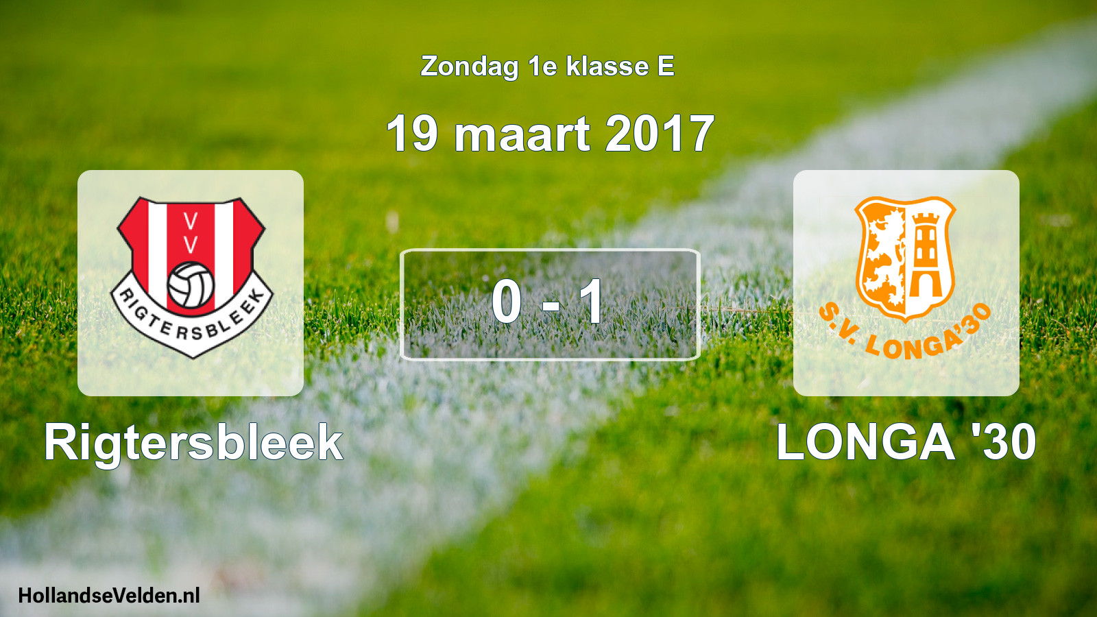 Total number of matches played: Rigtersbleek - LONGA '30 0 - 1 (19 March 2017)