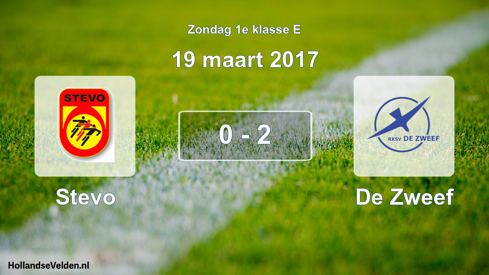 Total number of matches played: Stevo - De Zweef 0 - 2 (19 March 2017)
