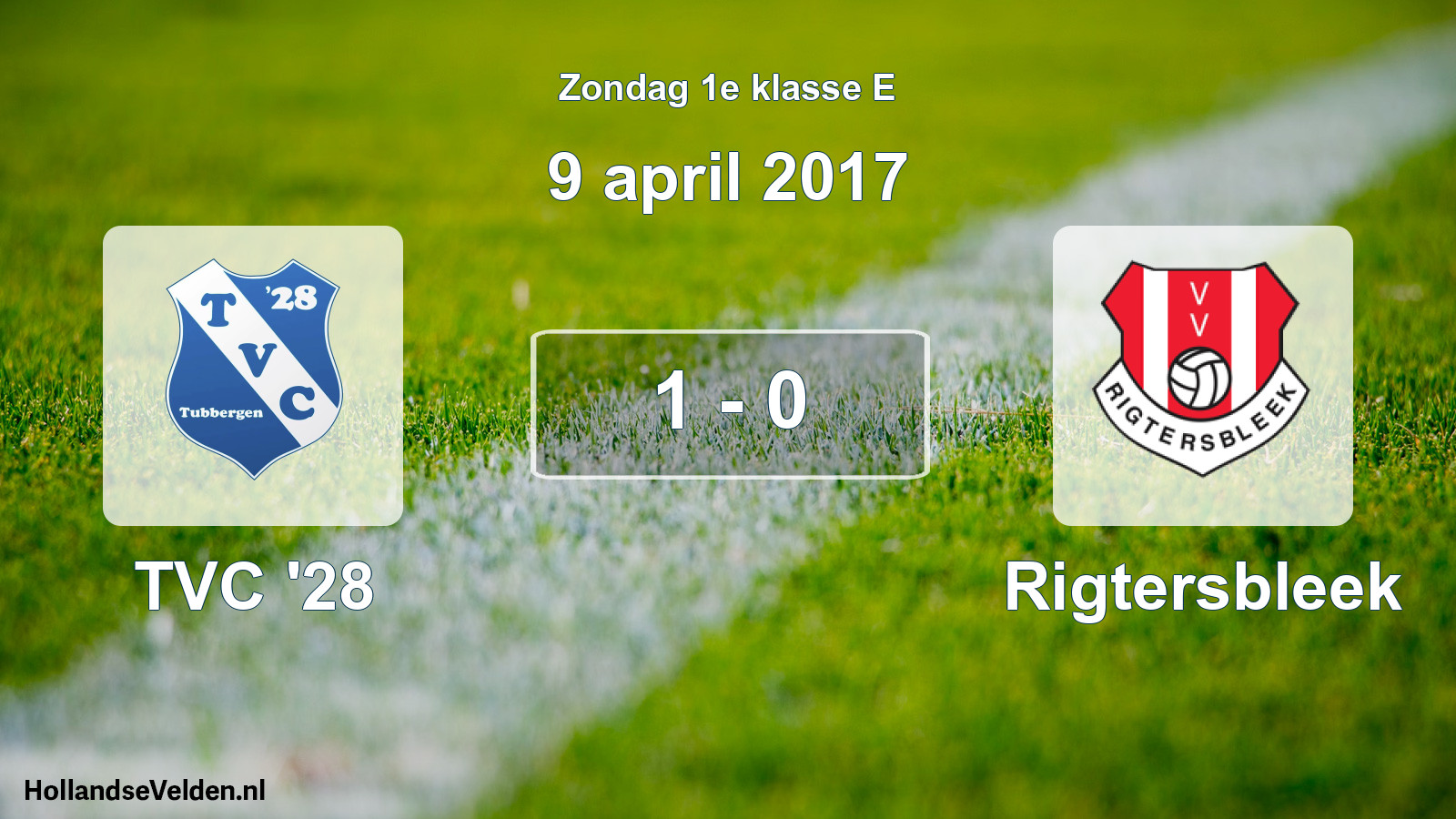 Total number of matches played: TVC '28 - Rigtersbleek 1 - 0 (9 April 2017)