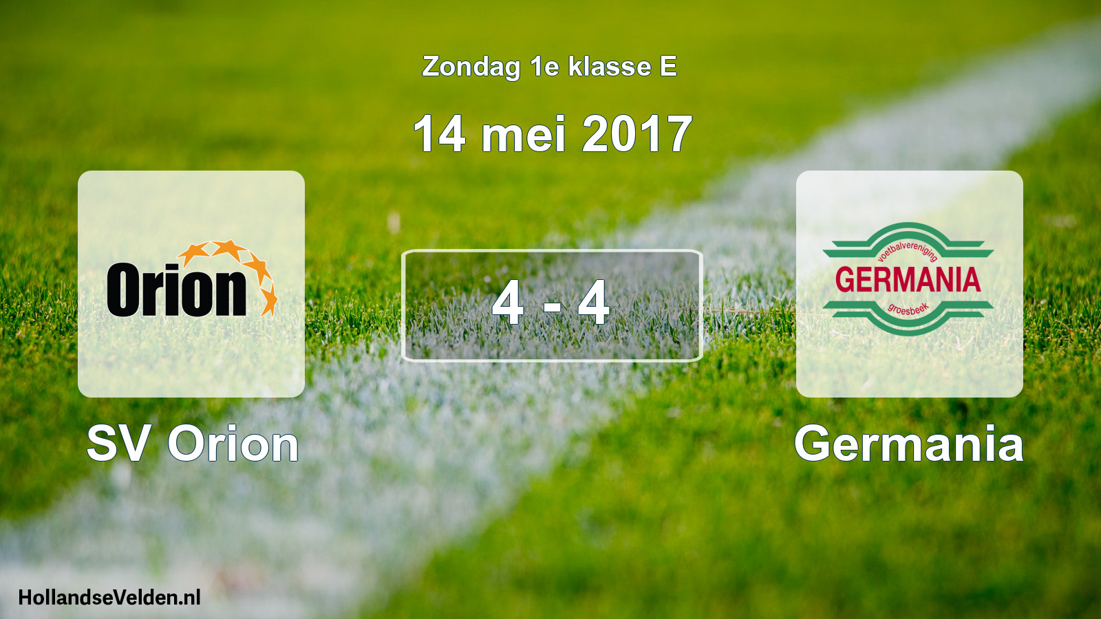 Total number of matches played: SV Orion - Germania 4 - 4 (14 May 2017)