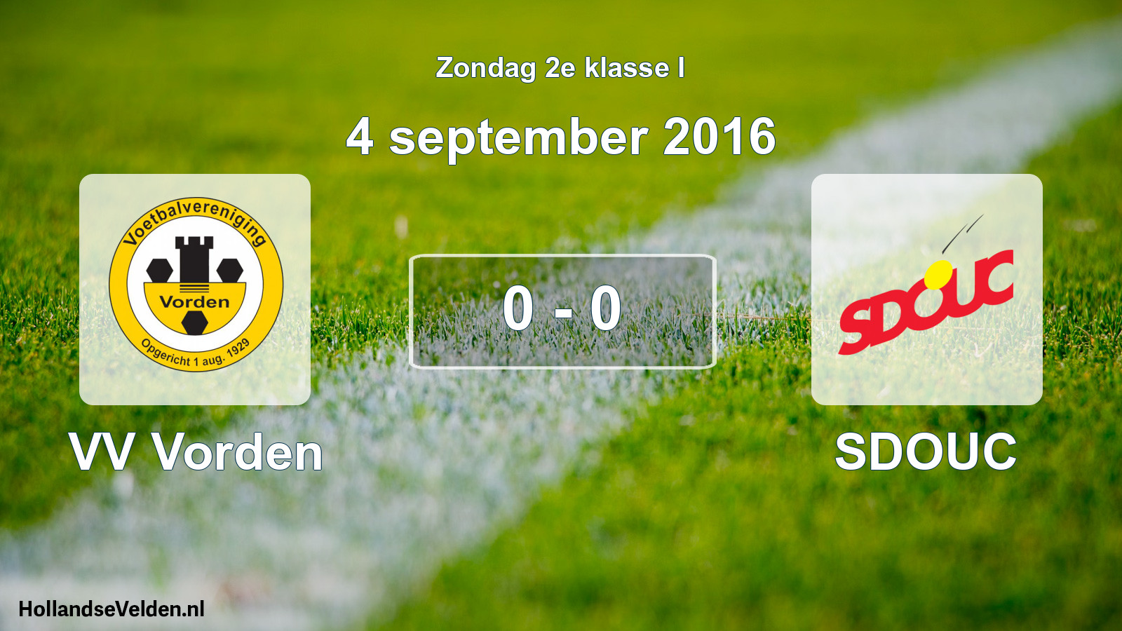 Total number of matches played: VV Vorden - SDOUC 0 - 0 (4 September 2016)