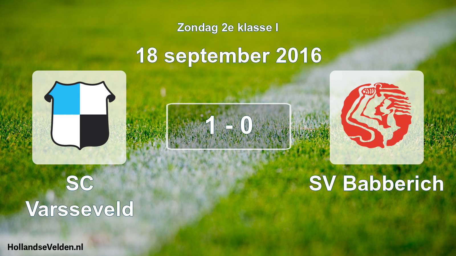 Total number of matches played: SC Varsseveld - SV Babberich 1 - 0 (18 September 2016)