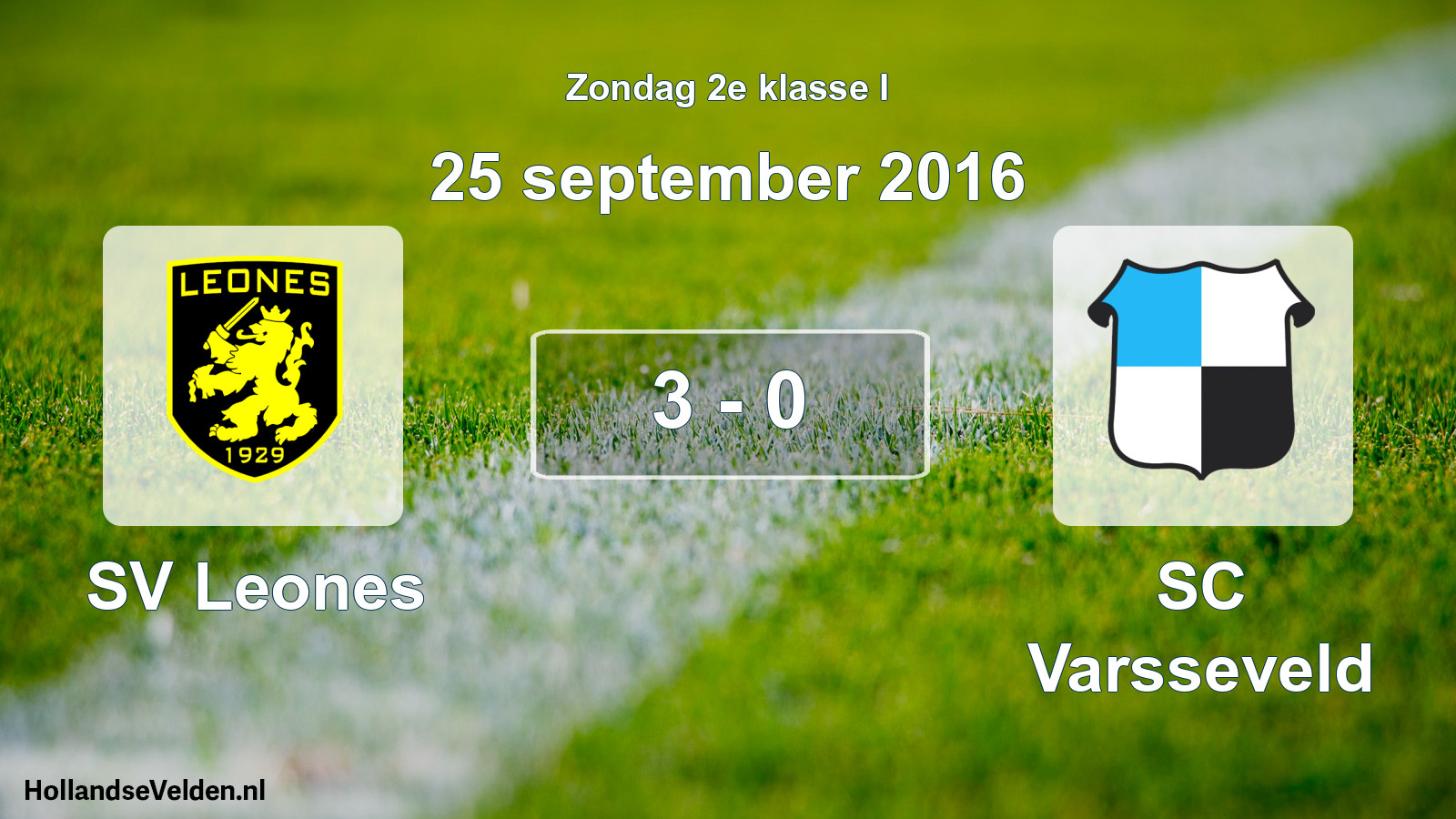 Total number of matches played: SV Leones - SC Varsseveld 3 - 0 (25 September 2016)