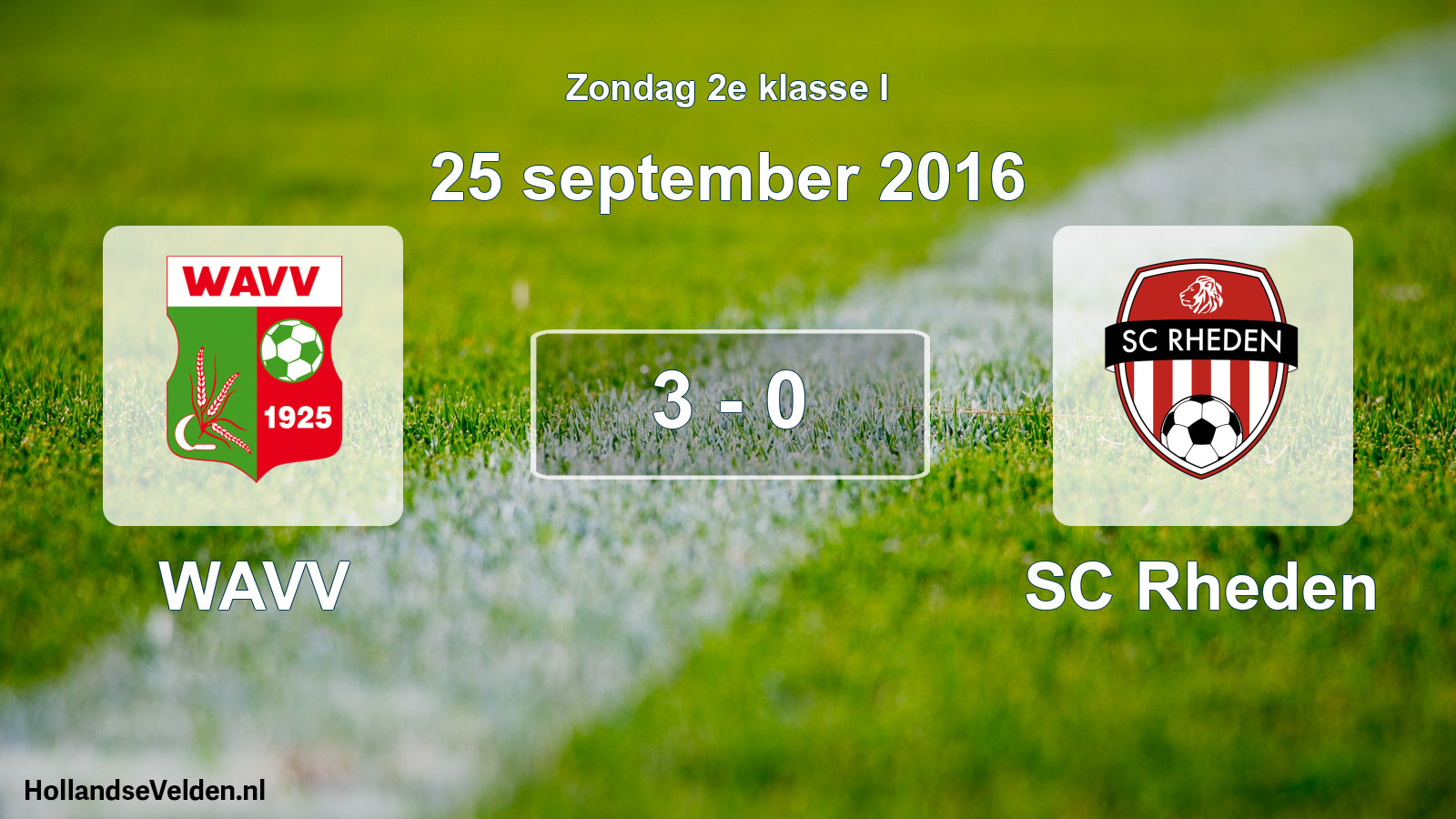 Total number of matches played: WAVV - SC Rheden 3 - 0 (25 September 2016)