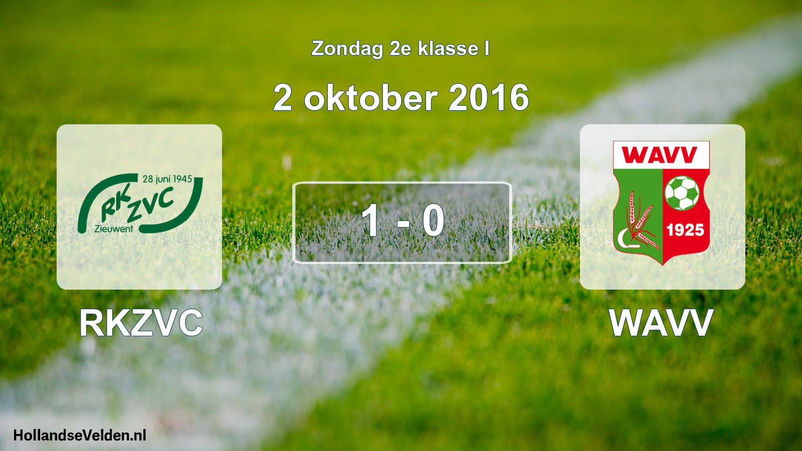 Total number of matches played: RKZVC - WAVV 1 - 0 (2 October 2016)