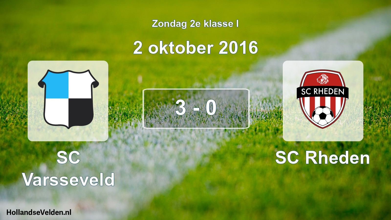 Total number of matches played: SC Varsseveld - SC Rheden 3 - 0 (2 October 2016)