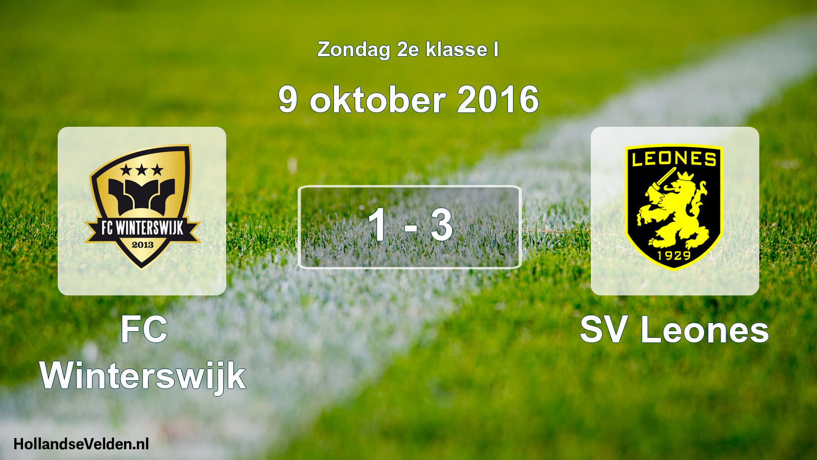 Total number of matches played: FC Winterswijk - SV Leones 1 - 3 (9 October 2016)