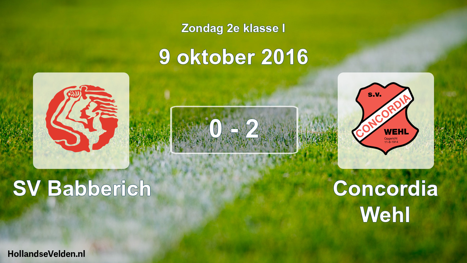 Total number of matches played: SV Babberich - Concordia Wehl 0 - 2 (9 October 2016)