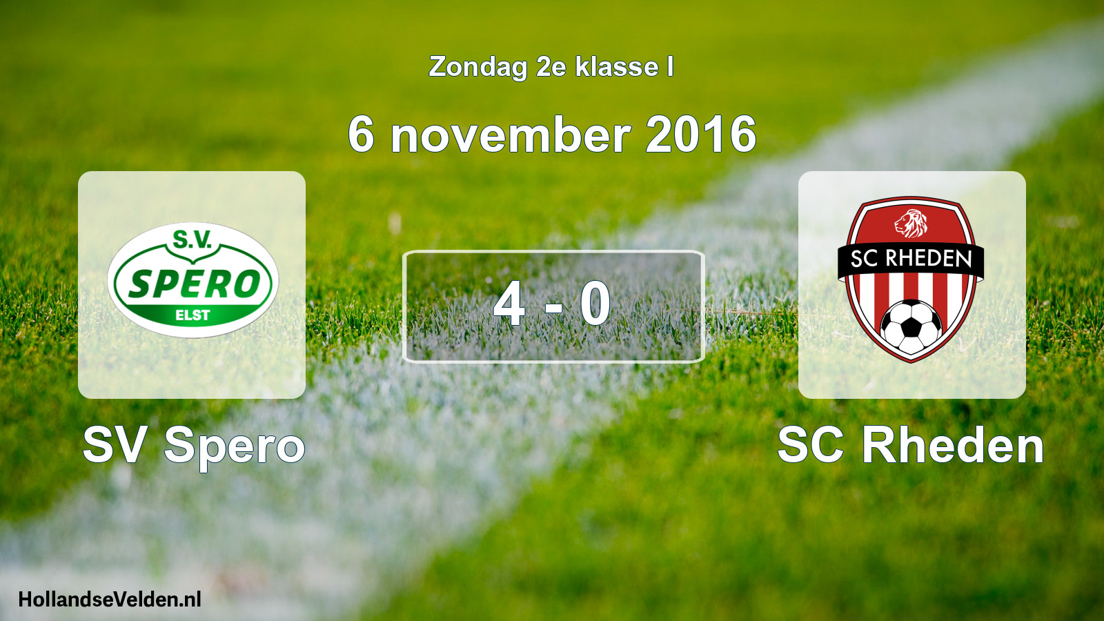 Total number of matches played: SV Spero - SC Rheden 4 - 0 (6 November 2016)