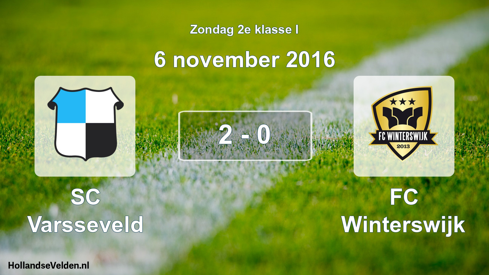 Total number of matches played: SC Varsseveld - FC Winterswijk 2 - 0 (6 November 2016)