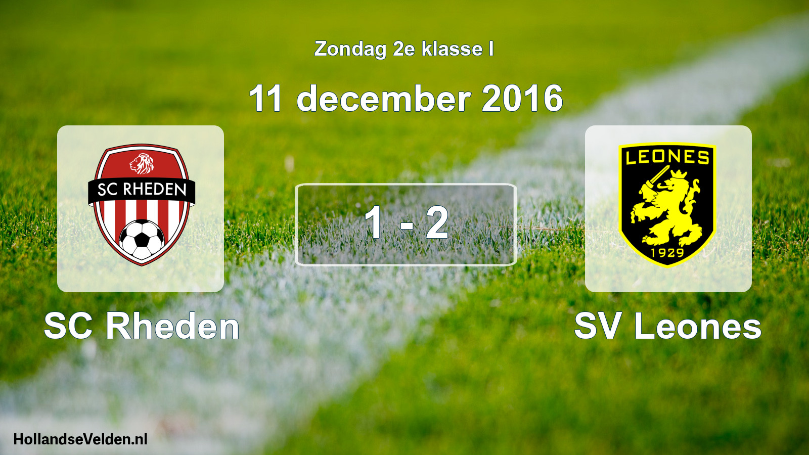 Total number of matches played: SC Rheden - SV Leones 1 - 2 (11 December 2016)