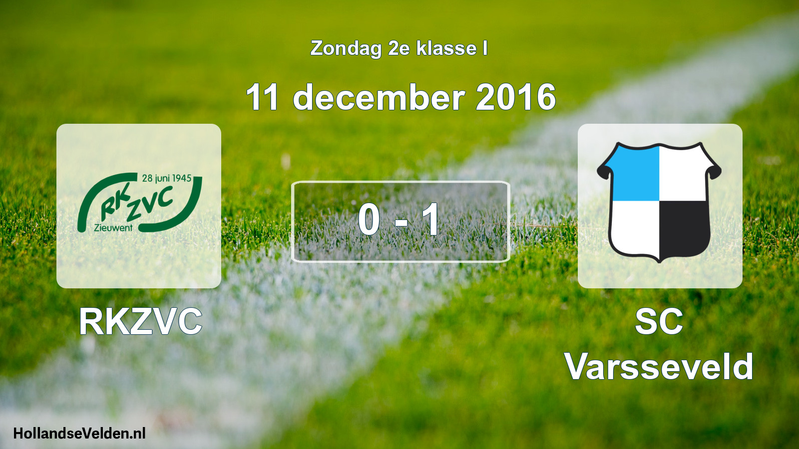 Total number of matches played: RKZVC - SC Varsseveld 0 - 1 (11 December 2016)