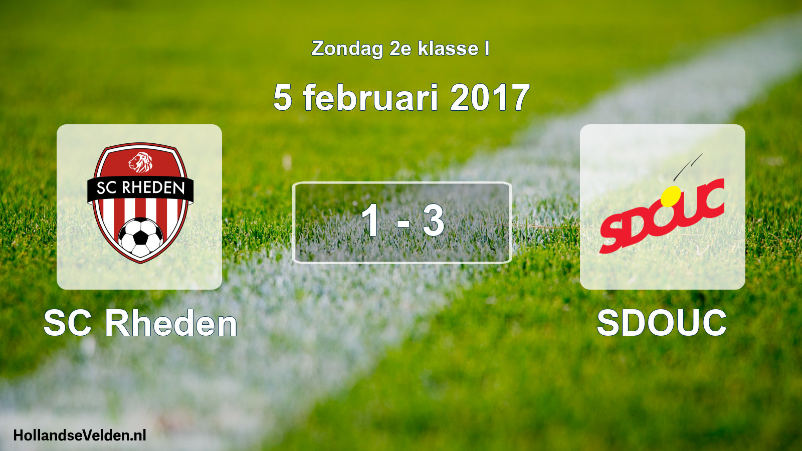Total number of matches played: SC Rheden - SDOUC 1 - 3 (5 February 2017)