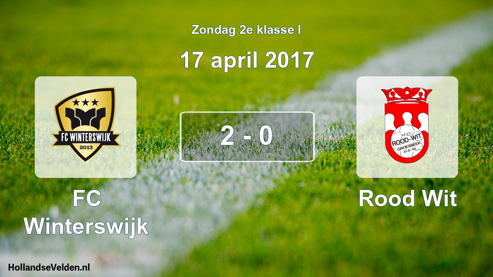 Total number of matches played: FC Winterswijk - Rood Wit 2 - 0 (17 April 2017)