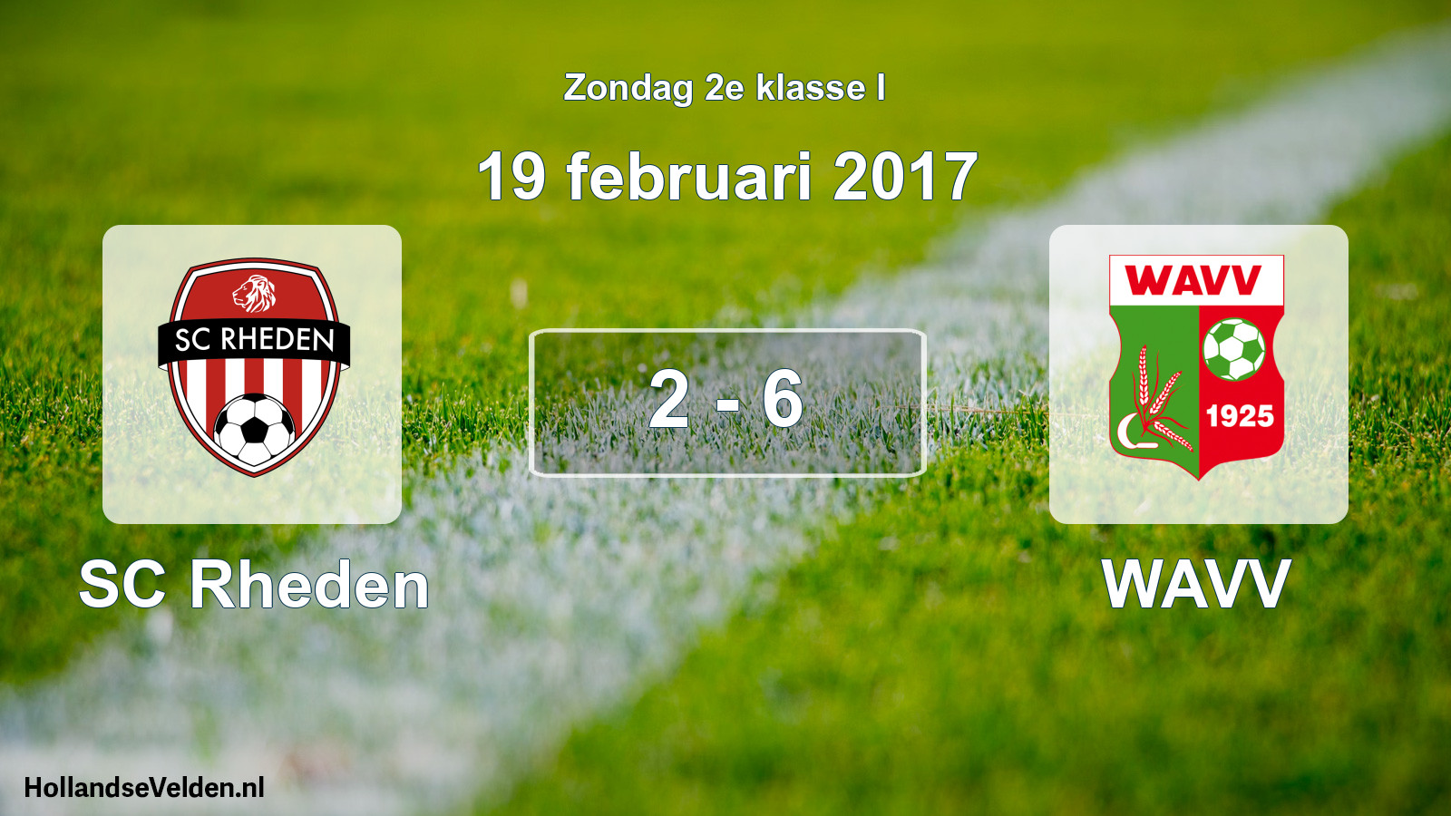 Total number of matches played: SC Rheden - WAVV 2 - 6 (19 February 2017)