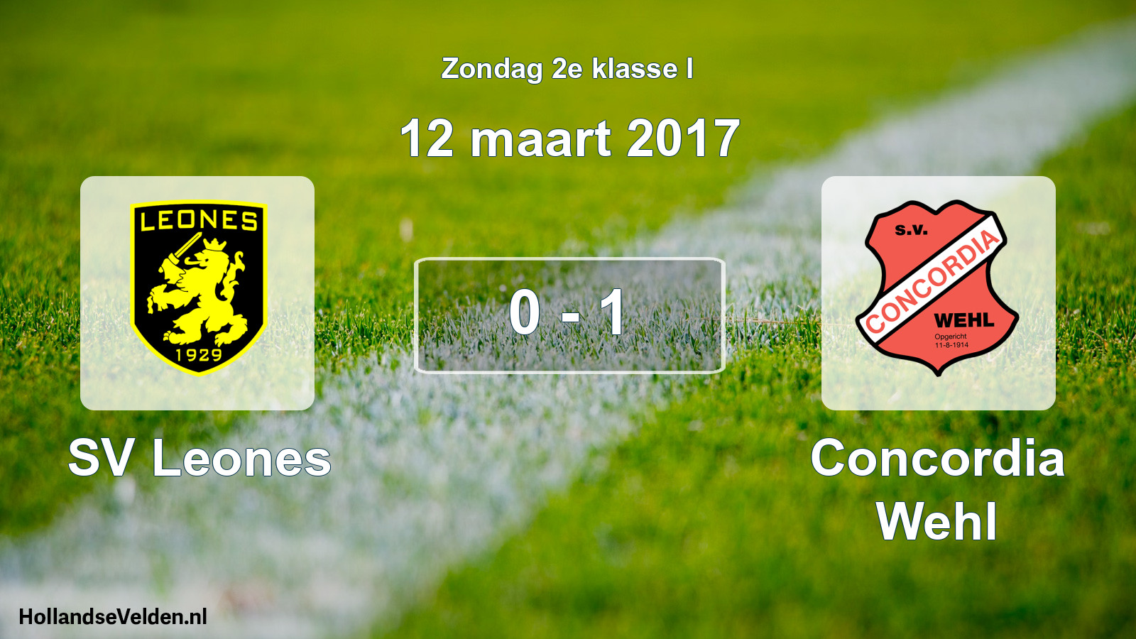 Total number of matches played: SV Leones - Concordia Wehl 0 - 1 (12 March 2017)