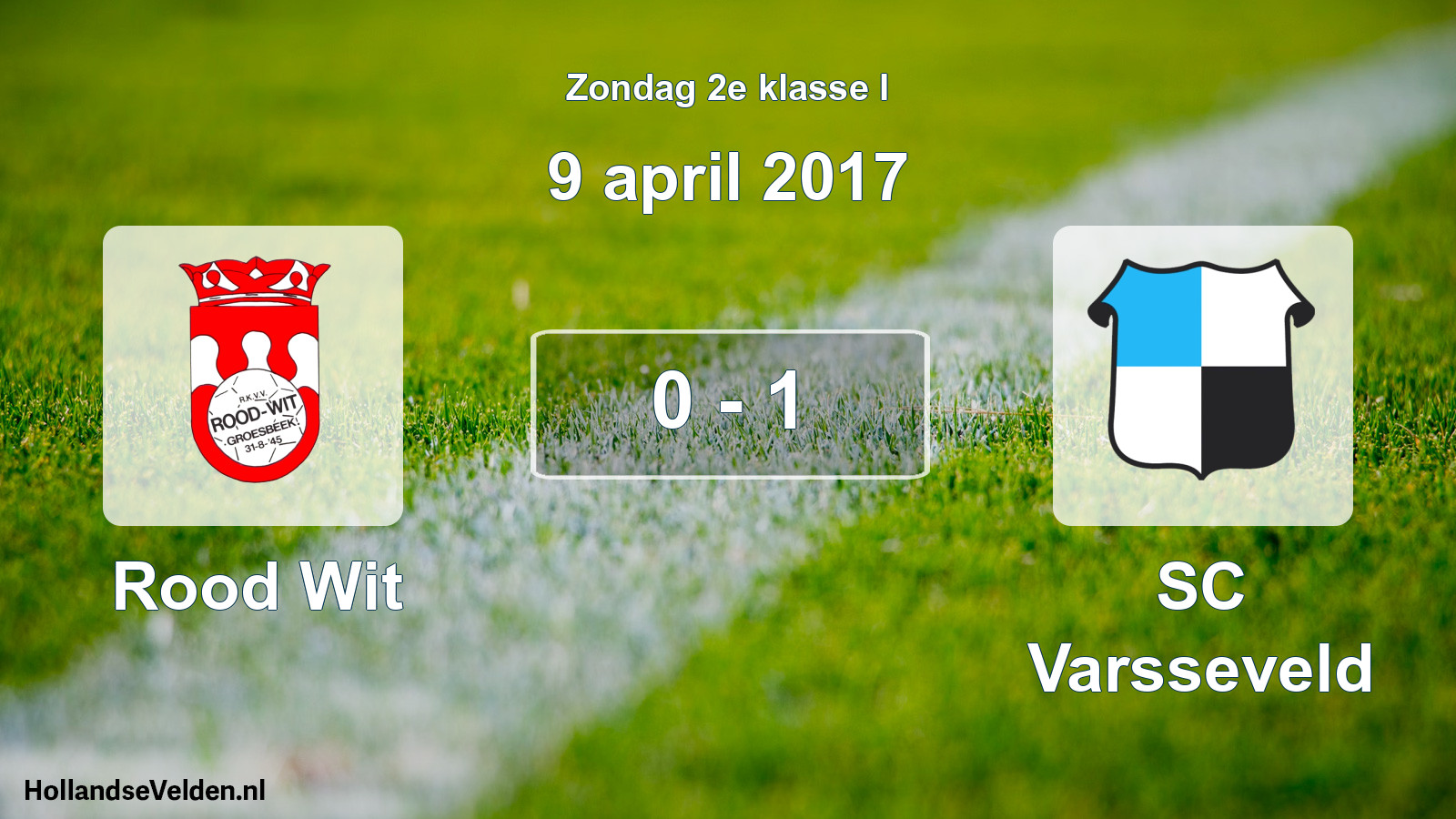 Total number of matches played: Rood Wit - SC Varsseveld 0 - 1 (9 April 2017)
