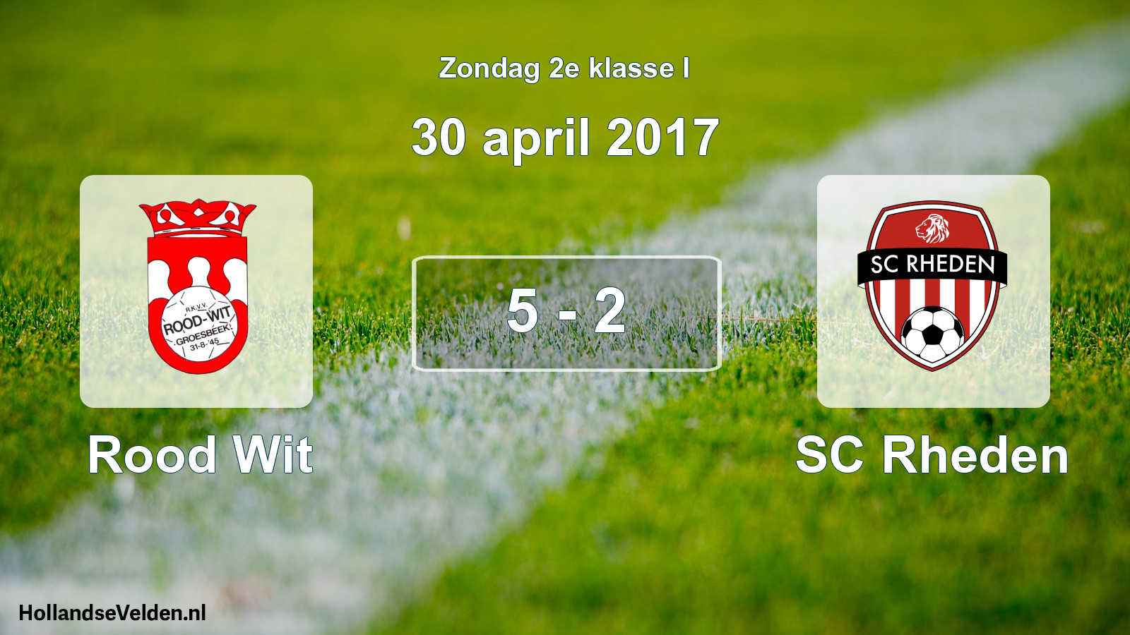 Total number of matches played: Rood Wit - SC Rheden 5 - 2 (30 April 2017)