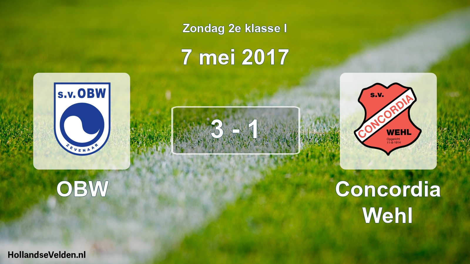 Total number of matches played: OBW - Concordia Wehl 3 - 1 (7 May 2017)