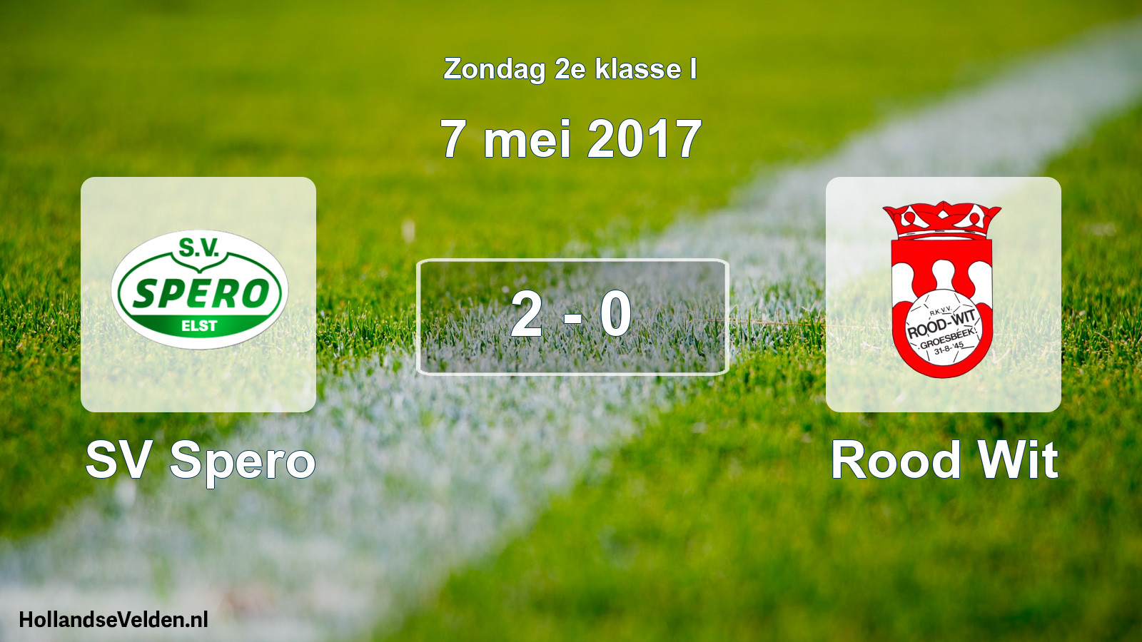 Total number of matches played: SV Spero - Rood Wit 2 - 0 (7 May 2017)
